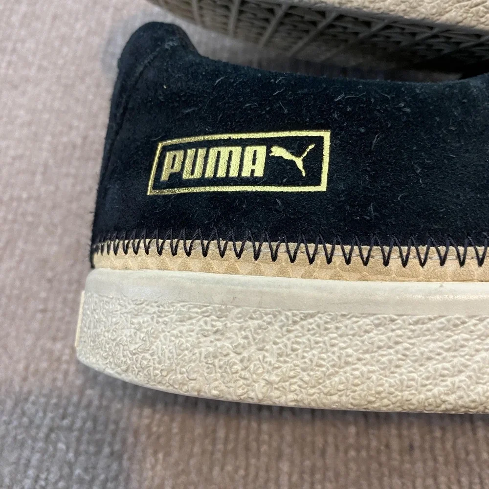 Puma Shoes‎ Mens Size 10.5 Black Suede Low Top Casual Sneakers Comfort 371749-01